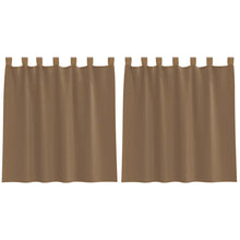 Gordijnen voile met lussen 2 st 140x140 cm lichtbruin