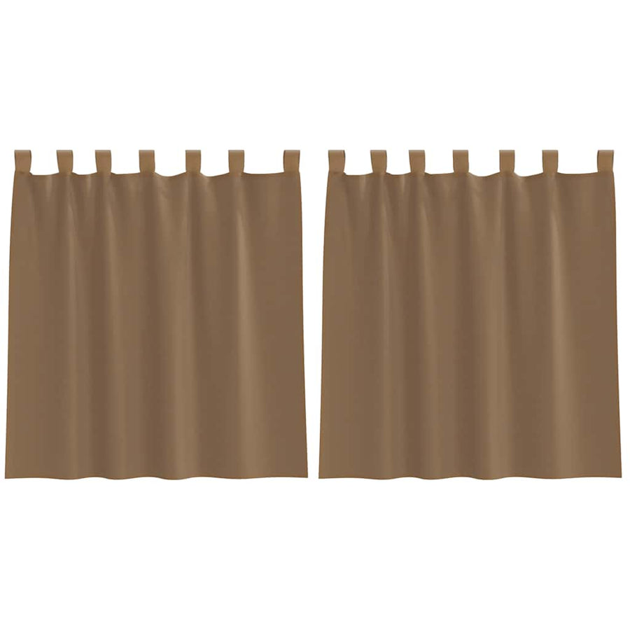 Gordijnen voile met lussen 2 st 140x140 cm lichtbruin