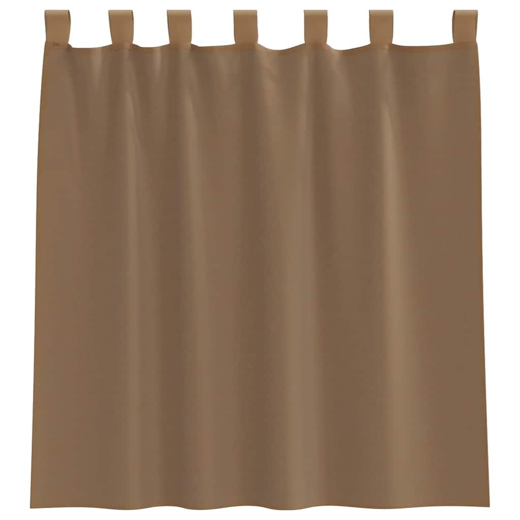 Gordijnen voile met lussen 2 st 140x140 cm lichtbruin
