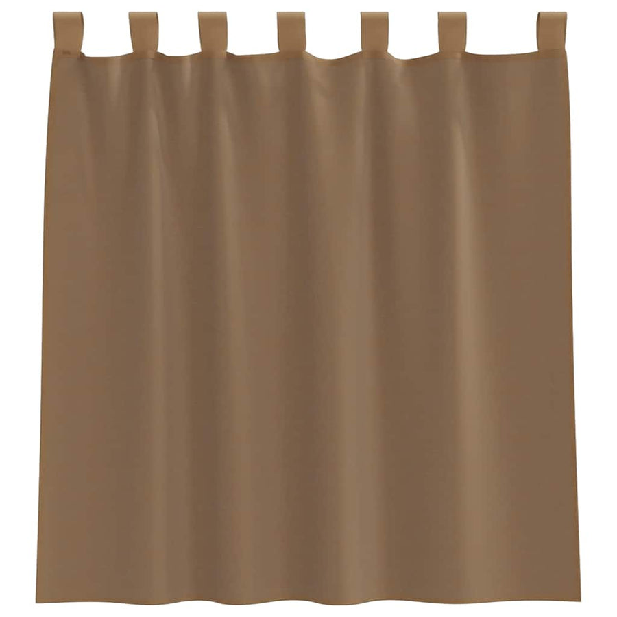 Gordijnen voile met lussen 2 st 140x140 cm lichtbruin