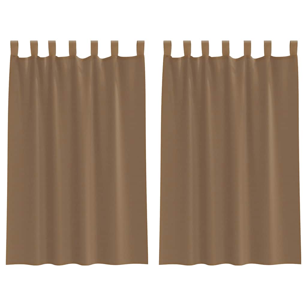 Gordijnen voile met lussen 2 st 140x175 cm lichtbruin