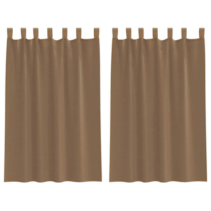 Gordijnen voile met lussen 2 st 140x175 cm lichtbruin