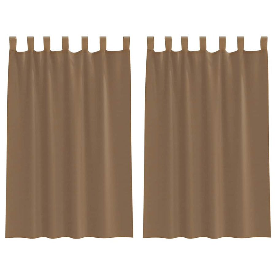 Gordijnen voile met lussen 2 st 140x175 cm lichtbruin