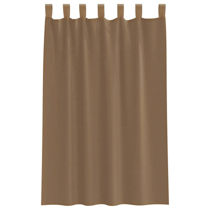Gordijnen voile met lussen 2 st 140x175 cm lichtbruin