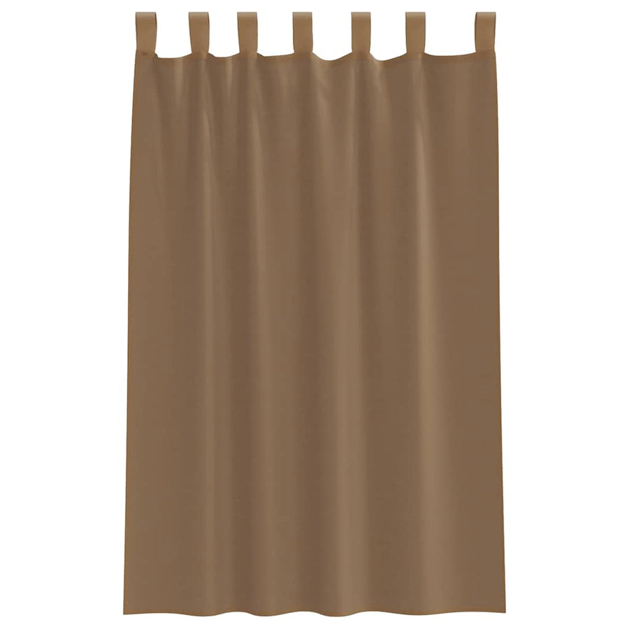 Gordijnen voile met lussen 2 st 140x175 cm lichtbruin