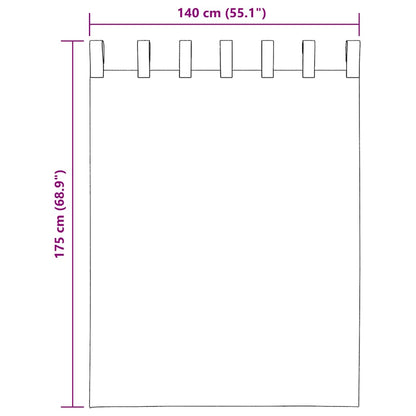 Gordijnen voile met lussen 2 st 140x175 cm lichtbruin