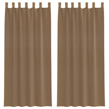 Gordijnen voile met lussen 2 st 140x225 cm lichtbruin