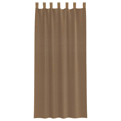 Gordijnen voile met lussen 2 st 140x225 cm lichtbruin