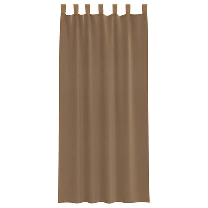 Gordijnen voile met lussen 2 st 140x245 cm lichtbruin