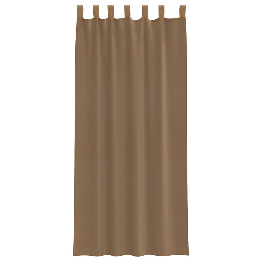 Gordijnen voile met lussen 2 st 140x245 cm lichtbruin