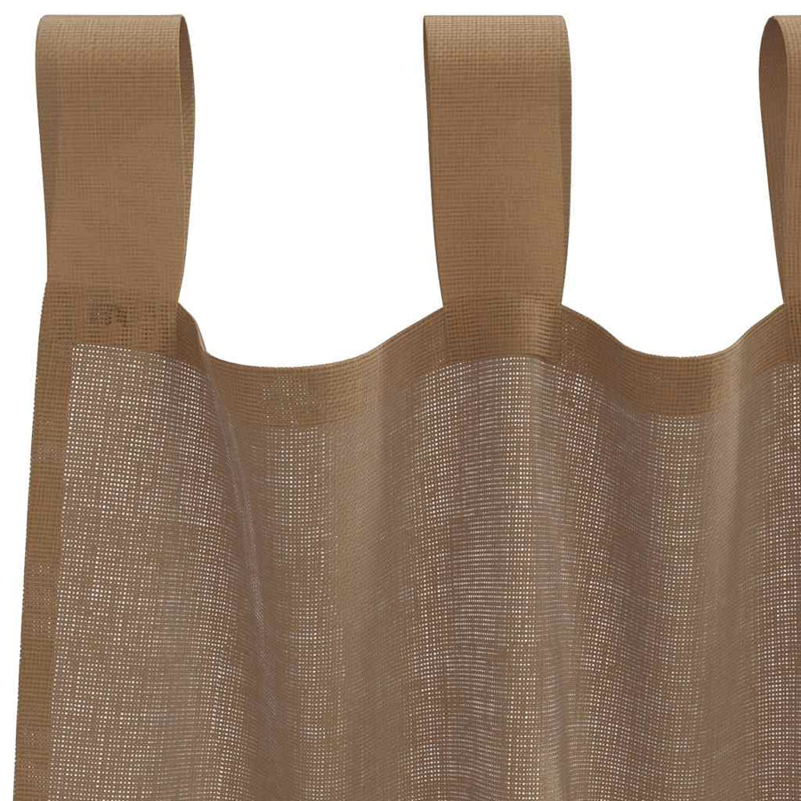 Gordijnen voile met lussen 2 st 140x245 cm lichtbruin