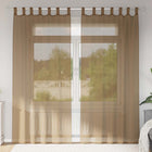 Voile curtains with loops 2 pcs 140x245 cm light brown