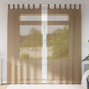 Gordijnen lussen 2 st 140x245 cm lichtbruin