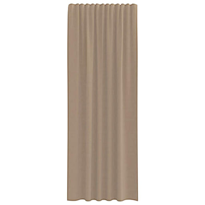 Gordijnen voile met lussen 2 st 140x260 cm lichtbruin