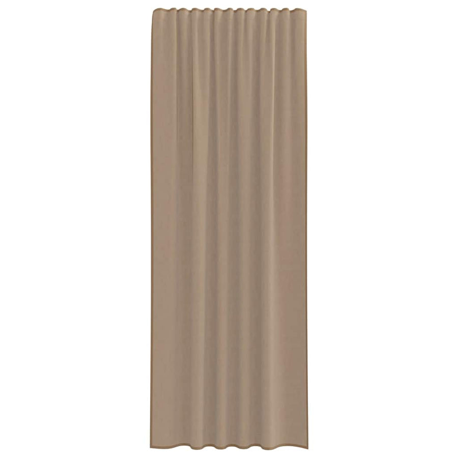 Gordijnen voile met lussen 2 st 140x260 cm lichtbruin