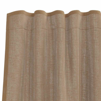 Gordijnen voile met lussen 2 st 140x260 cm lichtbruin