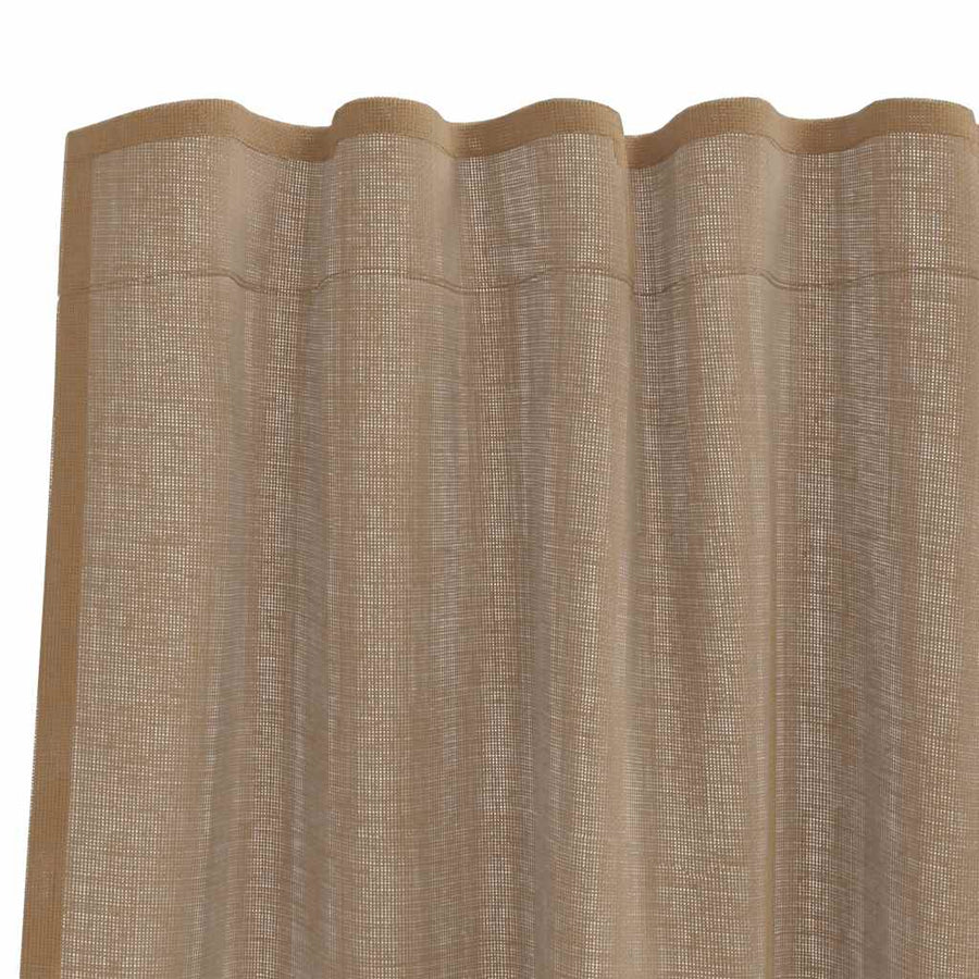 Gordijnen voile met lussen 2 st 140x260 cm lichtbruin