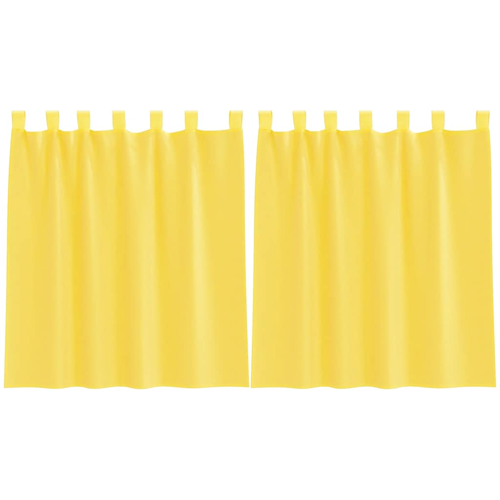 Gordijnen voile met lussen 2 st 140x140 cm geel