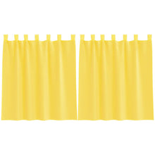 Gordijnen voile met lussen 2 st 140x140 cm geel