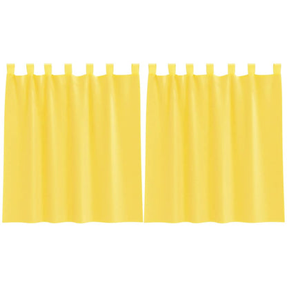 Gordijnen voile met lussen 2 st 140x140 cm geel