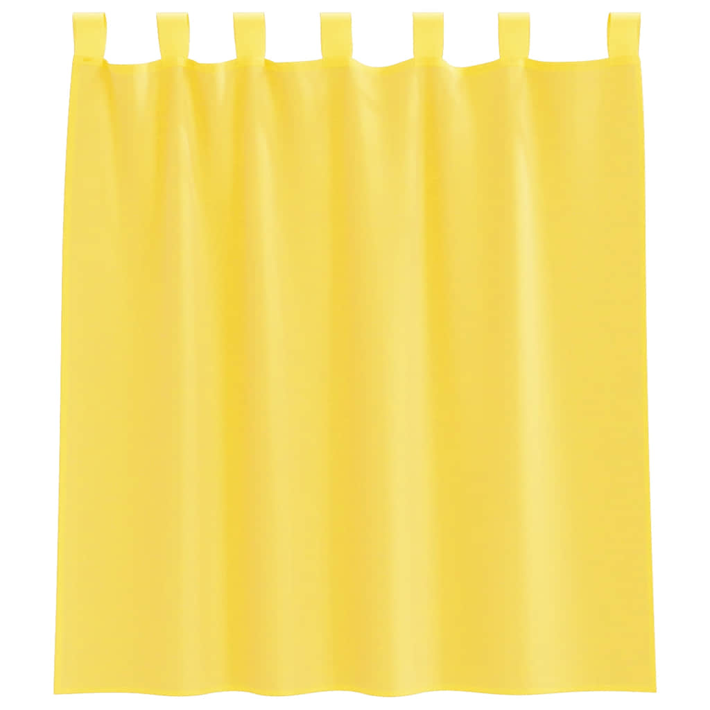 Gordijnen voile met lussen 2 st 140x140 cm geel