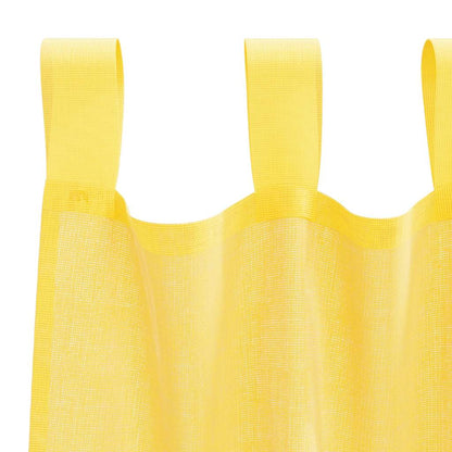 Gordijnen voile met lussen 2 st 140x140 cm geel