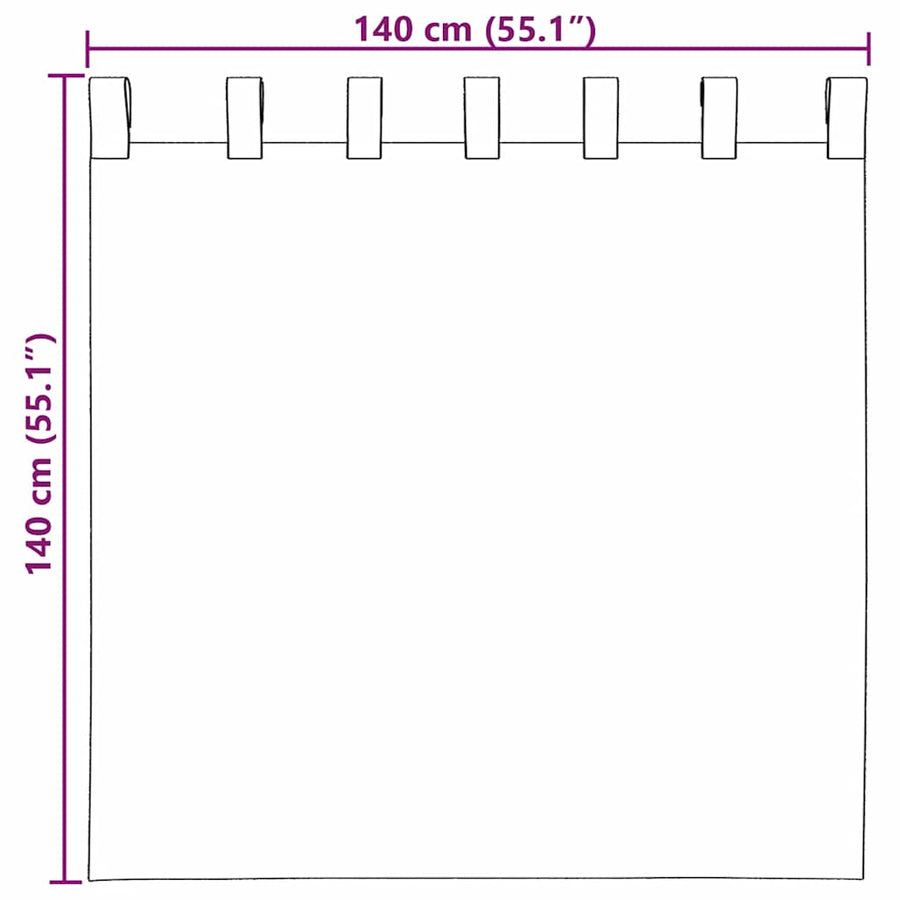 Gordijnen voile met lussen 2 st 140x140 cm geel
