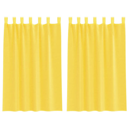 Gordijnen 2 St Geel 140 x 175 cm met lussen