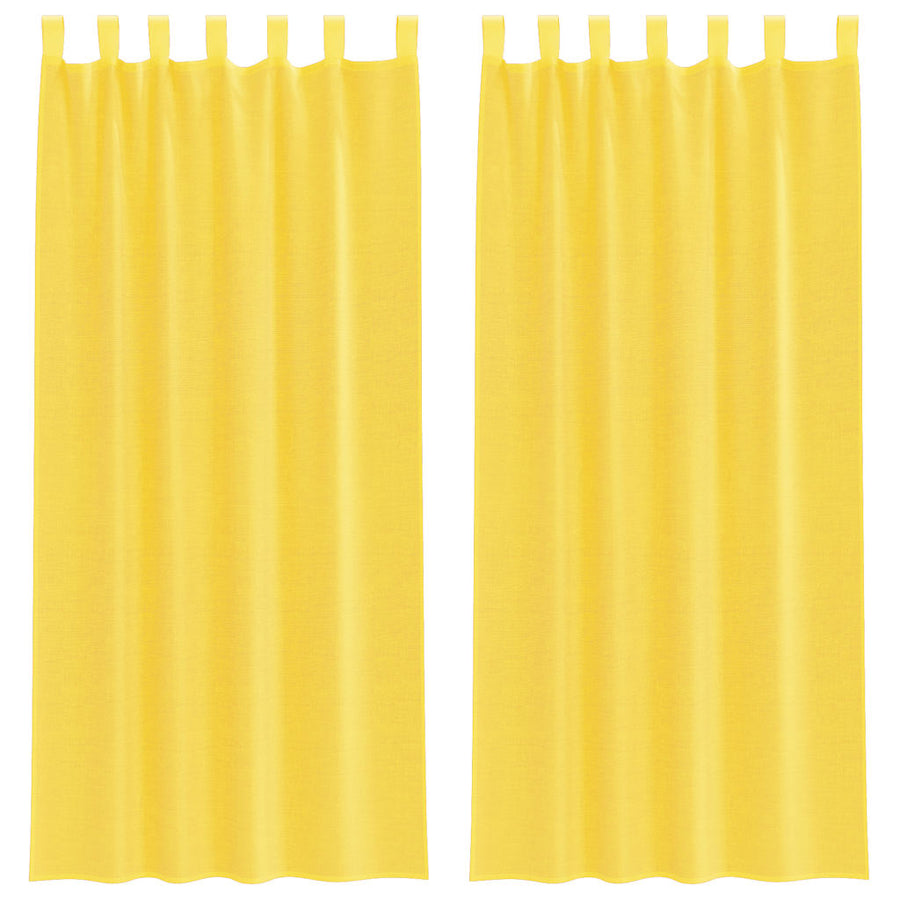 Gordijnen voile met lussen 2 st 140x225 cm geel