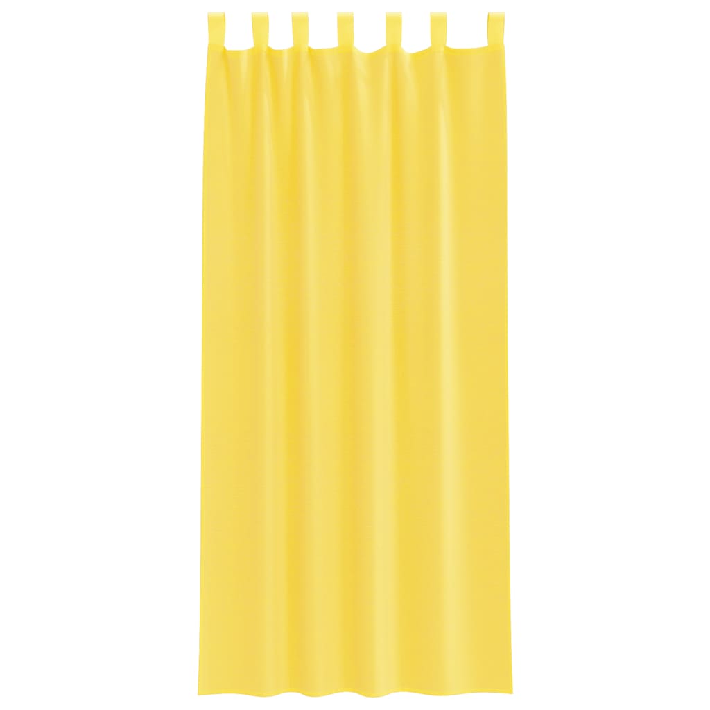 Gordijnen voile met lussen 2 st 140x225 cm geel