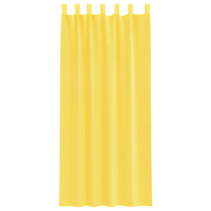 Gordijnen voile met lussen 2 st 140x225 cm geel