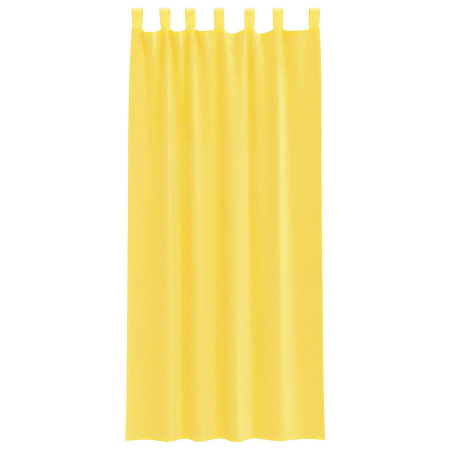 Gordijnen voile met lussen 2 st 140x225 cm geel