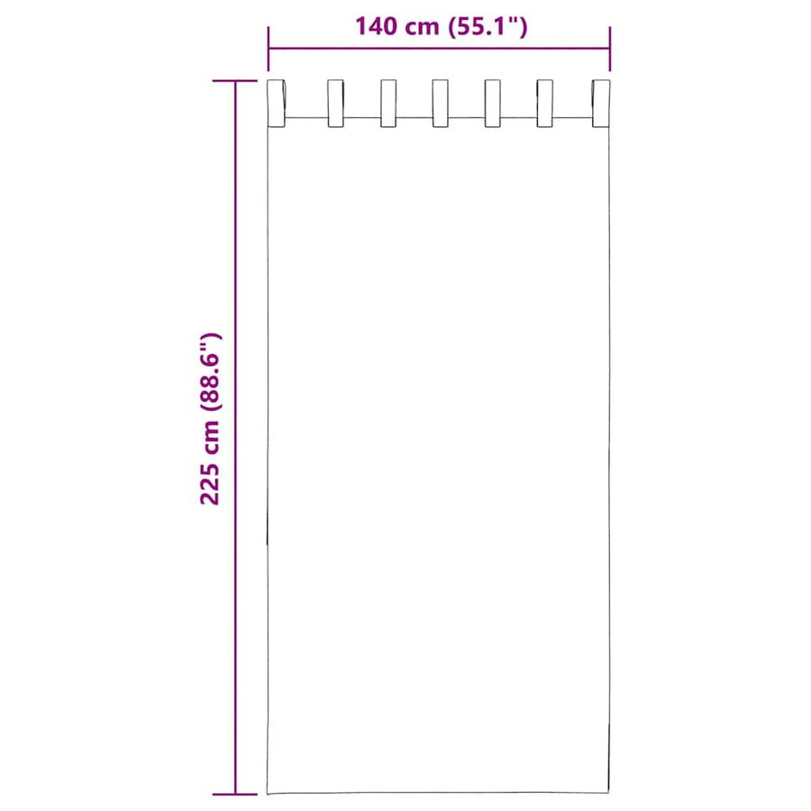 Gordijnen voile met lussen 2 st 140x225 cm geel