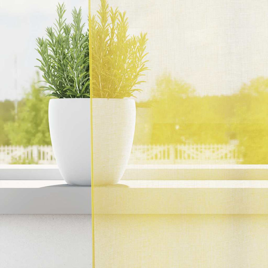 Gordijnen met lussen 2 st 140x245 cm geel