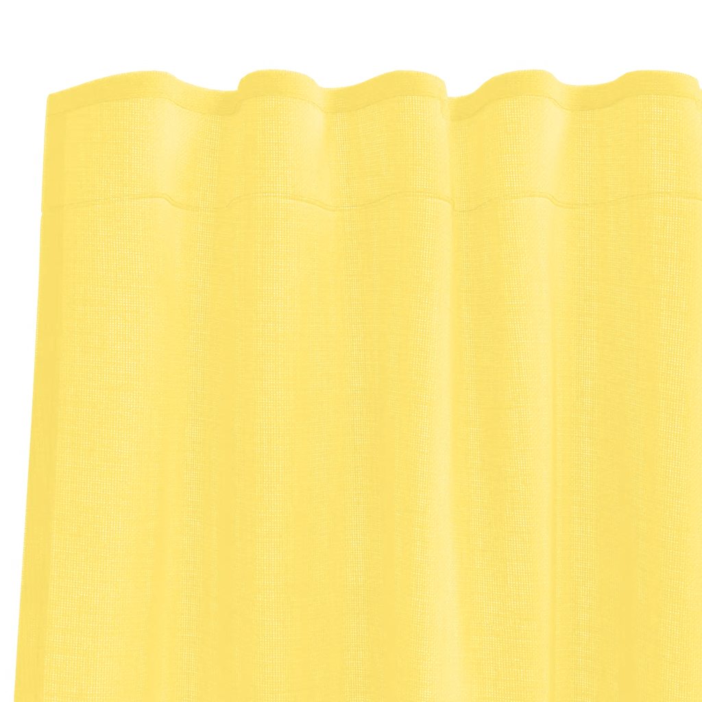 Gordijnen met lussen 2 st 140x245 cm geel