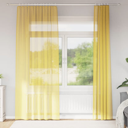 Gordijnen met lussen 2 st 140x245 cm geel