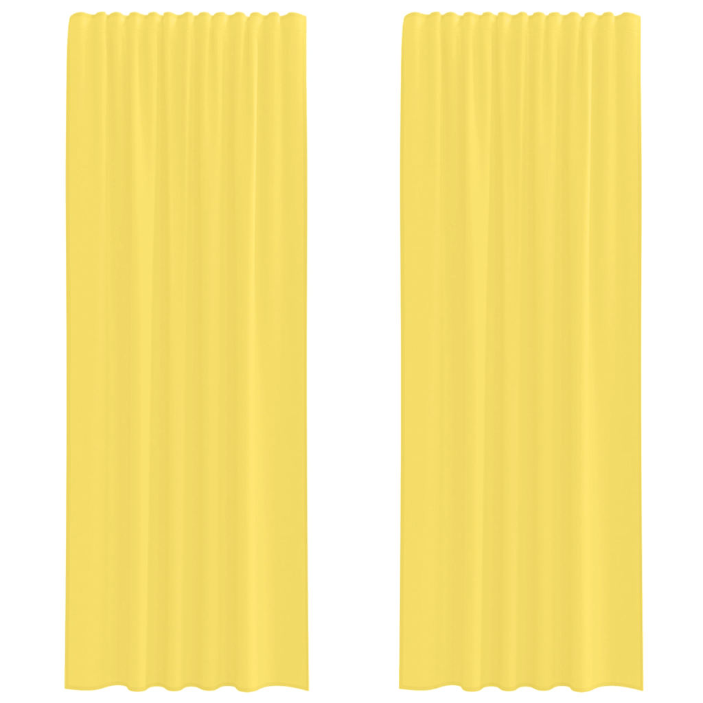 Gordijnen met lussen 2 st 140x260 cm geel