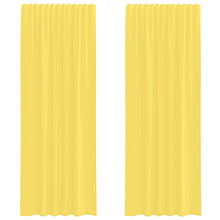 Gordijnen met lussen 2 st 140x260 cm geel