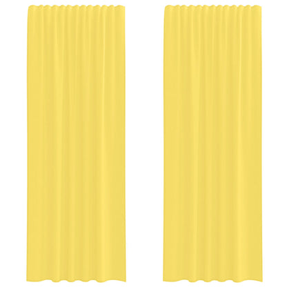 Gordijnen met lussen 2 st 140x260 cm geel