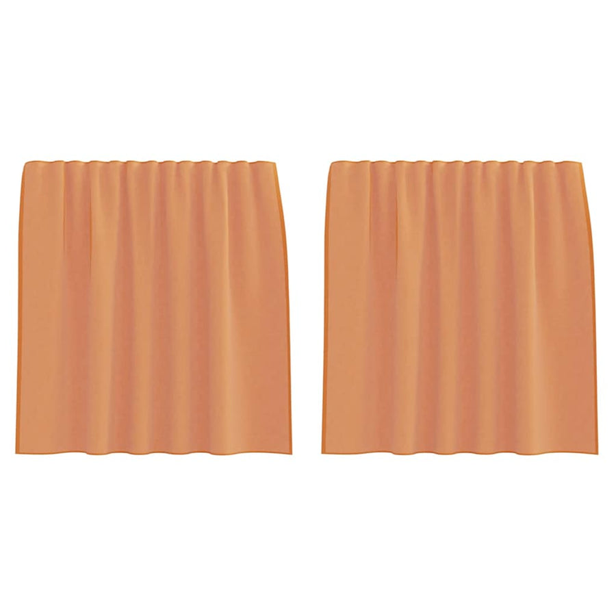 Voile gordijnen met lussen 2 st terracotta 140x140 cm