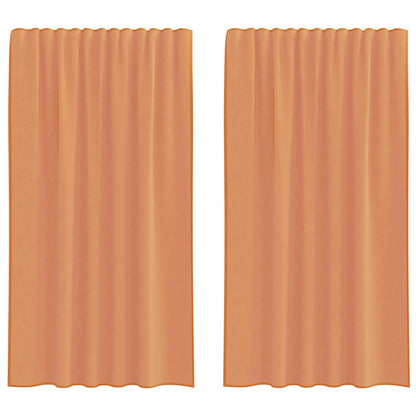 Gordijnen voile met lussen 2 st terracotta 140x175 cm