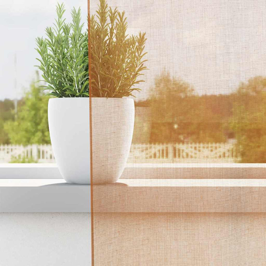Gordijnen voile met lussen 2 st terracotta 140x175 cm