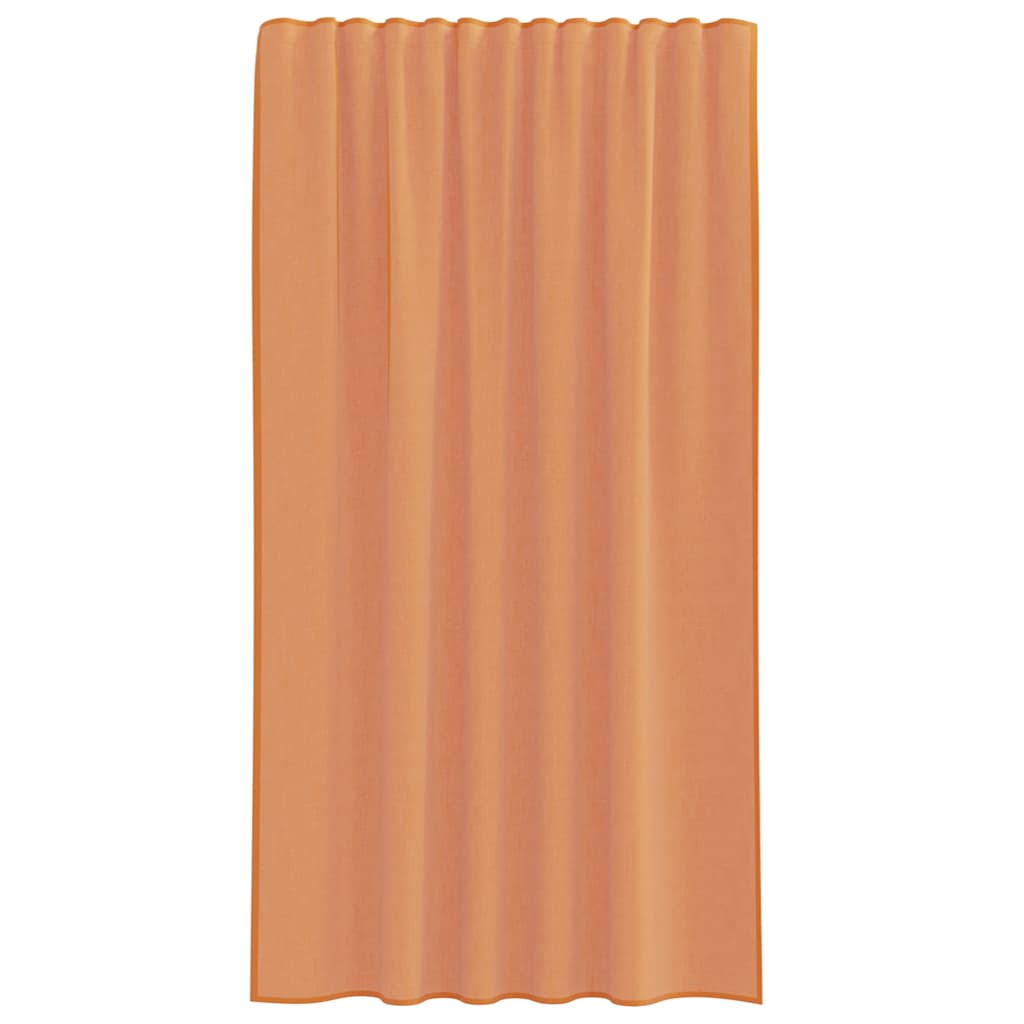 Gordijnen voile met lussen 2 st terracotta 140x175 cm