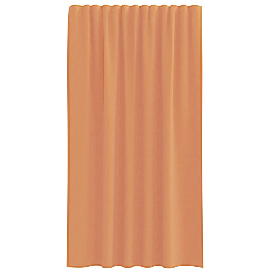 Gordijnen voile met lussen 2 st terracotta 140x175 cm