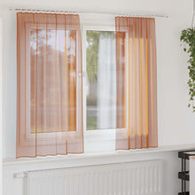 Gordijnen voile met lussen 2 st terracotta 140x175 cm