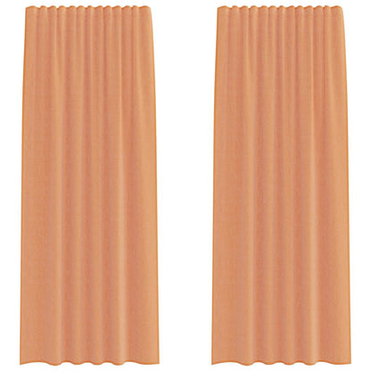 Gordijnen voile met lussen 2 st terracotta 140x225 cm