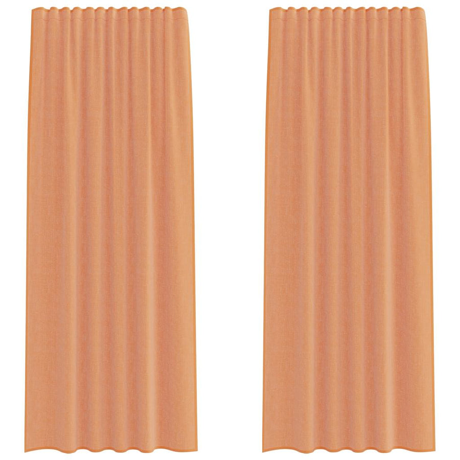 Gordijnen voile met lussen 2 st terracotta 140x225 cm