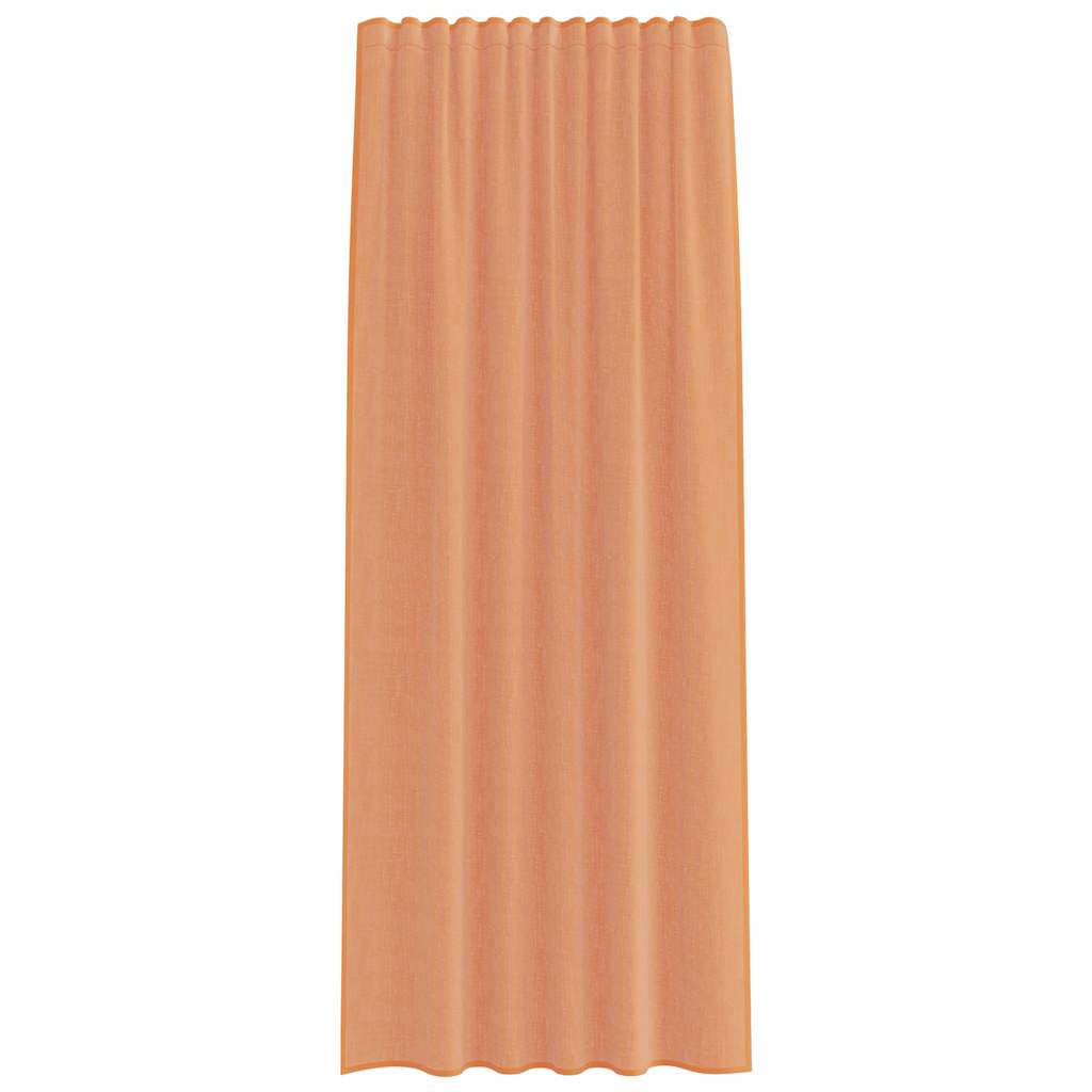 Gordijnen voile met lussen 2 st terracotta 140x225 cm