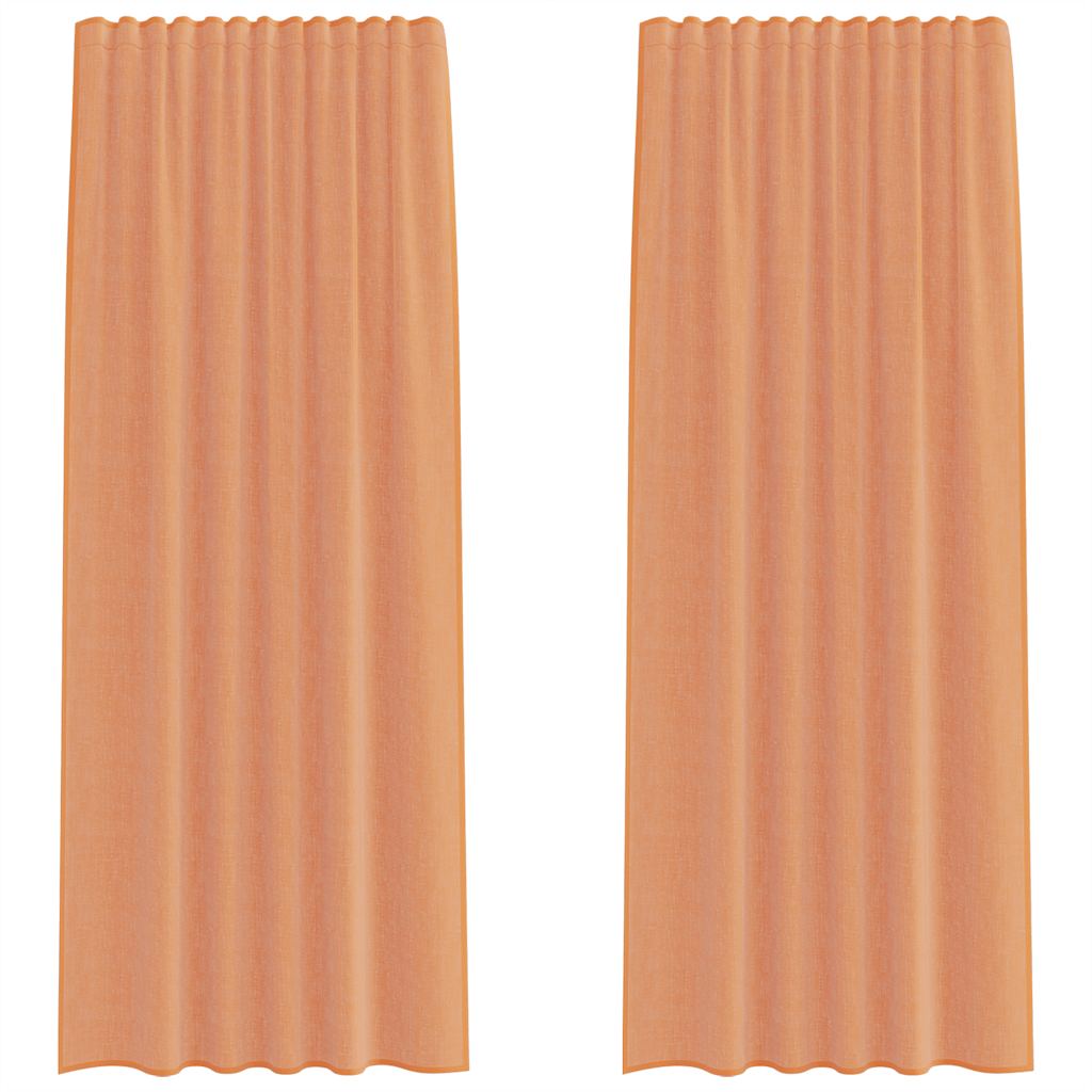 Gordijnen met lussen 2 st terracotta 140x245 cm