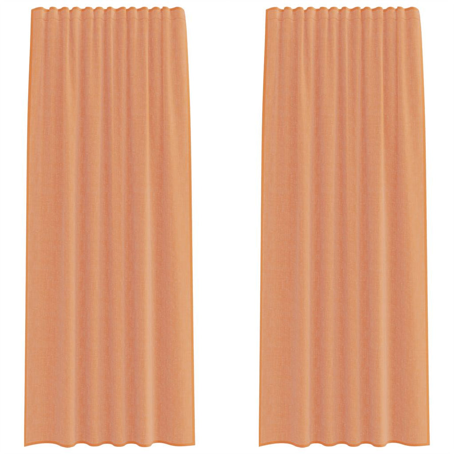 Gordijnen met lussen 2 st terracotta 140x245 cm